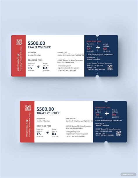 Airline Ticket Voucher Template