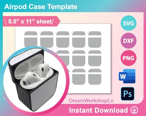 Colorful AirPod case template