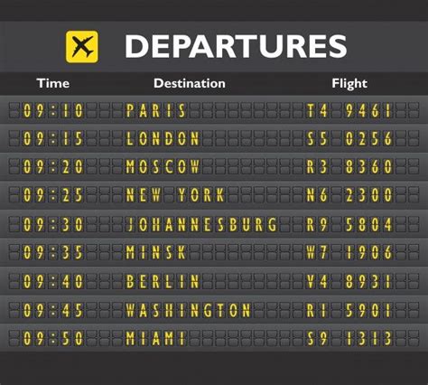 Airport Departure Board Template