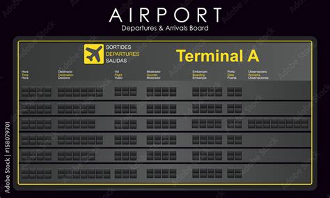 Airport Departure Board Template Blank