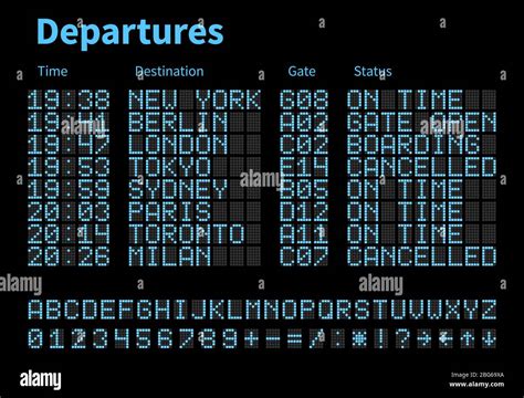 Airport Departure Board Template Digital