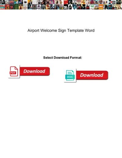 Airport Welcome Sign Template 1