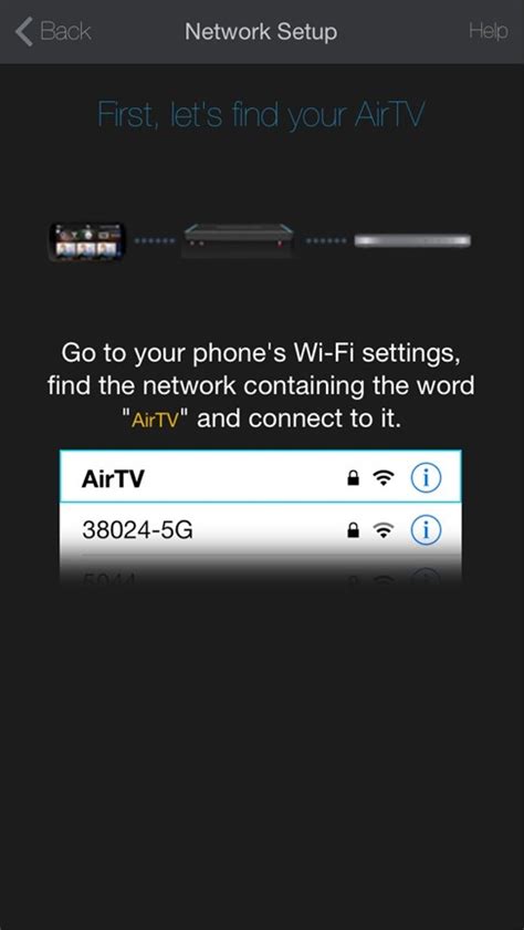 AirTV app on a mobile device