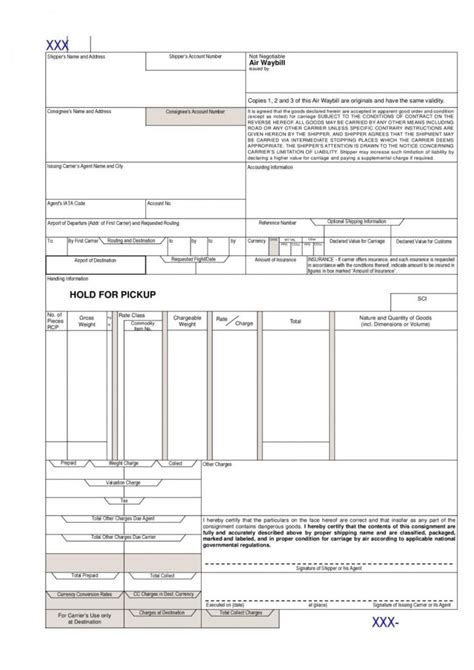 Airway Bill Template 3