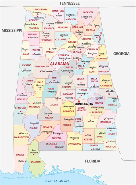 Alabama County Map Overview