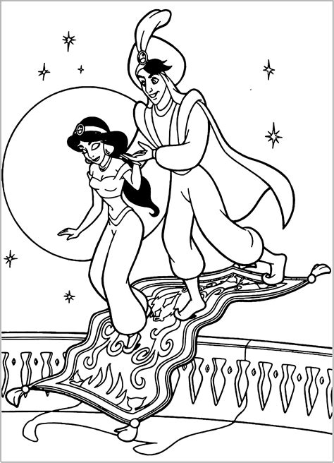 Aladdin Christmas coloring pages