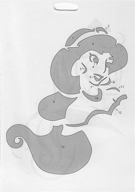 Aladdin Jasmine Pumpkin Stencil