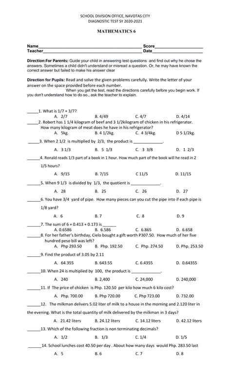 Algebra Equations