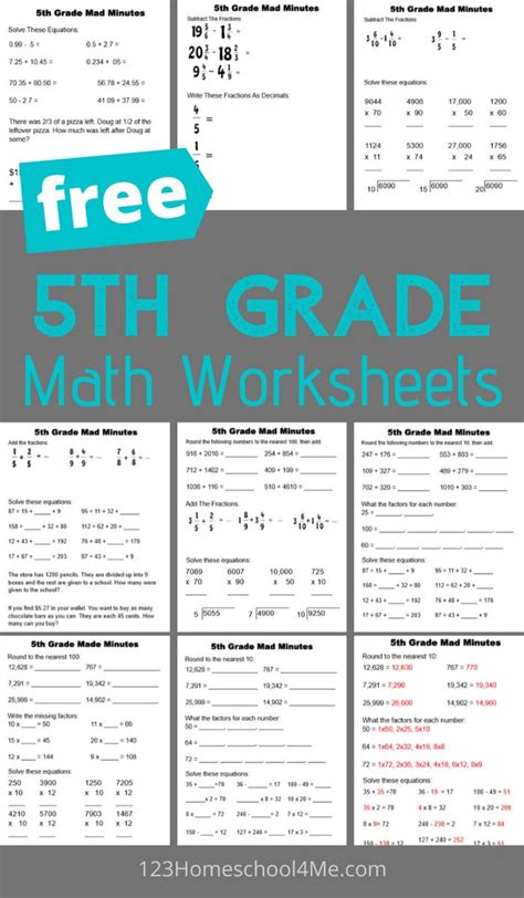 Algebra Worksheets for 5th Grade