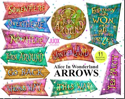 3D Alice in Wonderland Arrow Signs