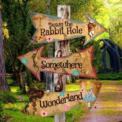 Whimsical Woodland Alice in Wonderland Arrow Signs