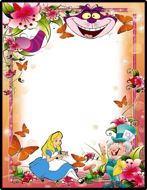 Alice in Wonderland border template