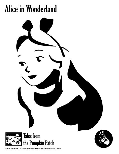 Alice in Wonderland Pumpkin Stencil 5