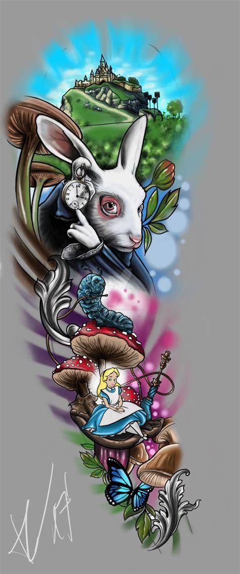 Alice in Wonderland Tattoo Designs