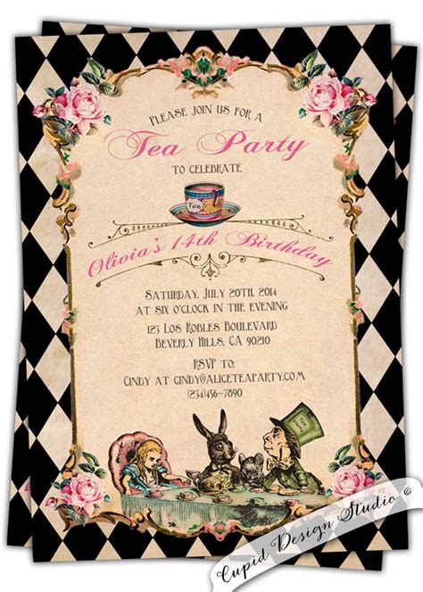 Alice in Wonderland Tea Party Invitation