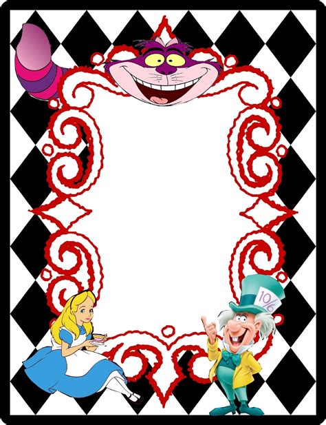 Alice in Wonderland whimsical border