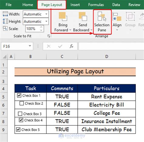 Align Checkboxes in Excel