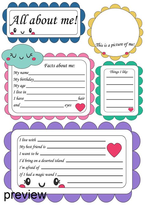 All About Me Poster Template for Kids Image 2