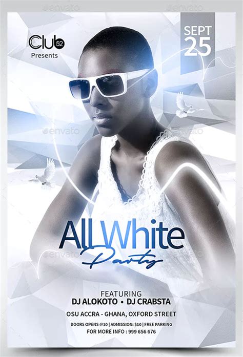 All White Party Flyer Template 1