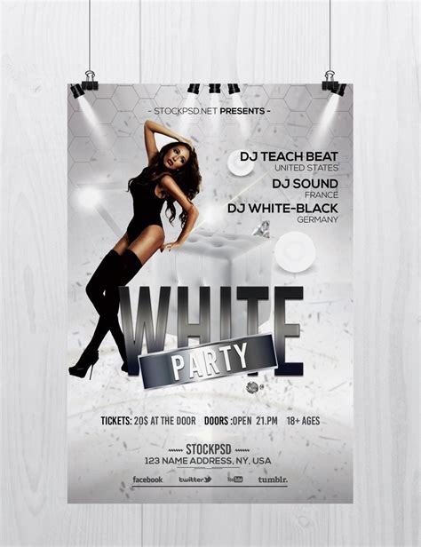 All White Party Flyer Template 3