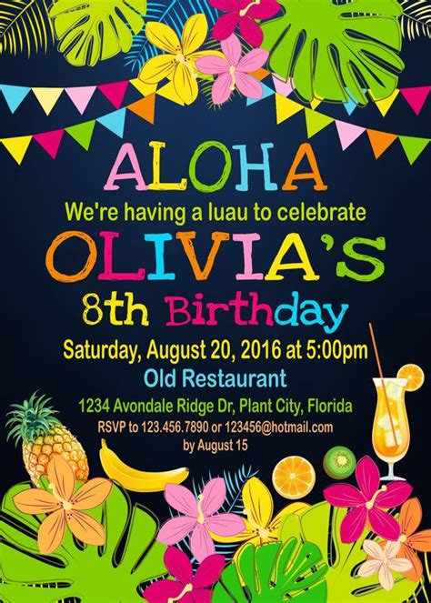 Aloha Party Invitations