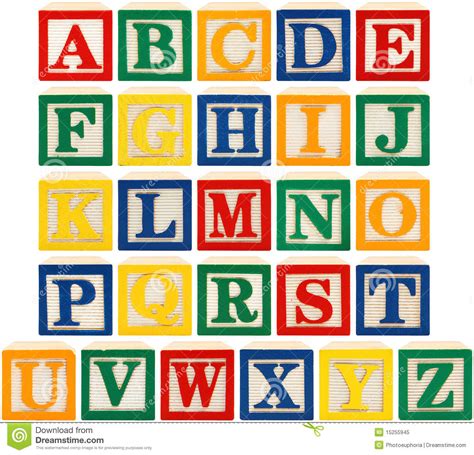 Alphabet block letters with sentences template