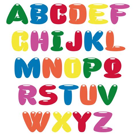 Alphabet Bubble Letters Printable For Kids