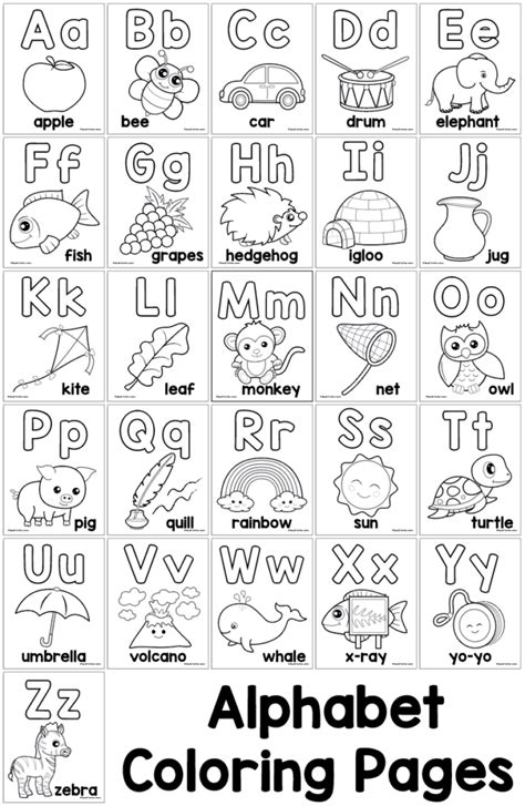 Alphabet Colouring Pages for Kids