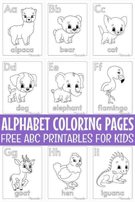 Alphabet Colouring Pages for Kids