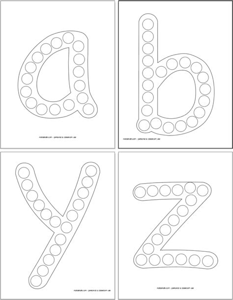 Alphabet dot marker printable with letters and pictures