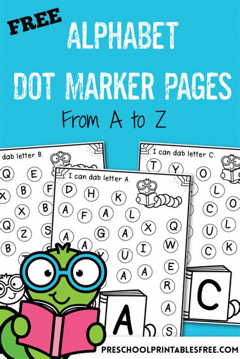 Alphabet dot marker printable with letters and shapes