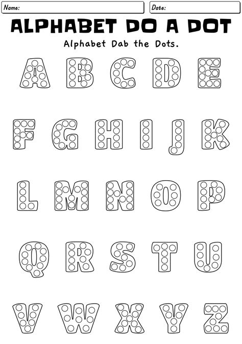 Alphabet dot printables for kids