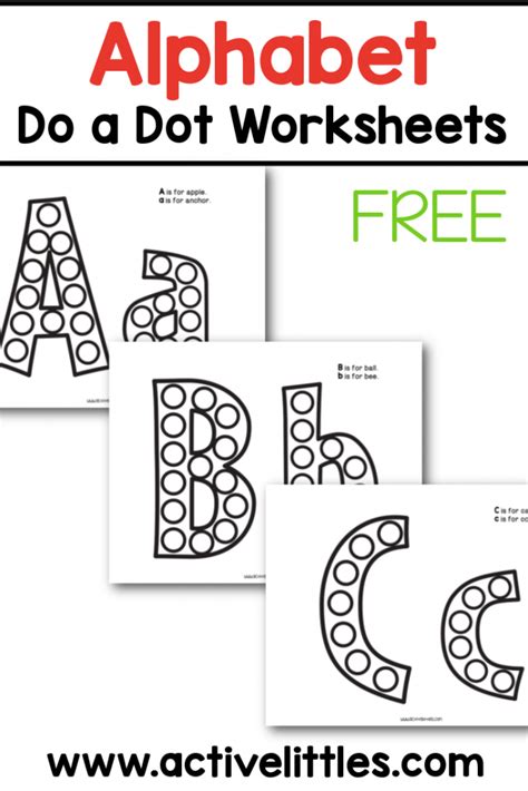 Alphabet dot printables for kindergarteners