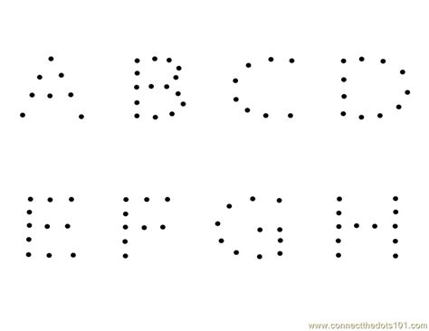 An alphabet dot-to-dot printable