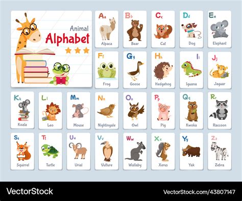 Alphabet Flashcards with Animals