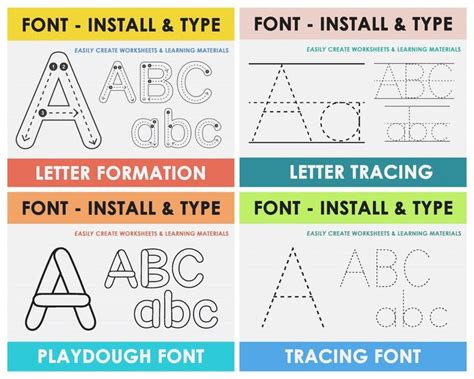 Alphabet fonts for homeschooling