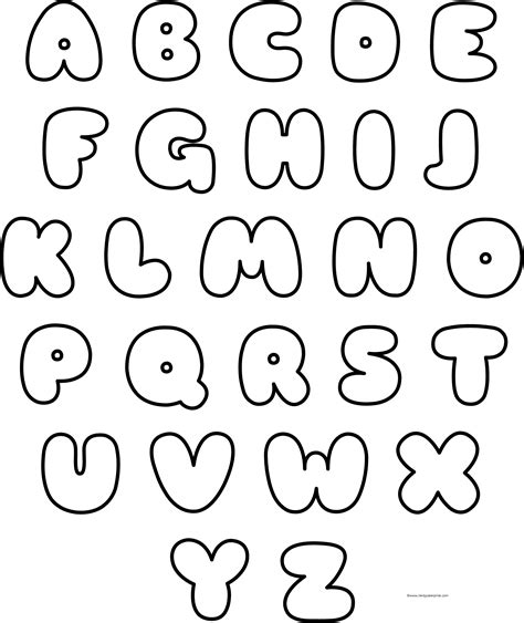 Alphabet in Bubble Letters Printable Sample