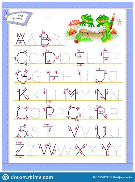 A lettering worksheet with uppercase and lowercase alphabet letters