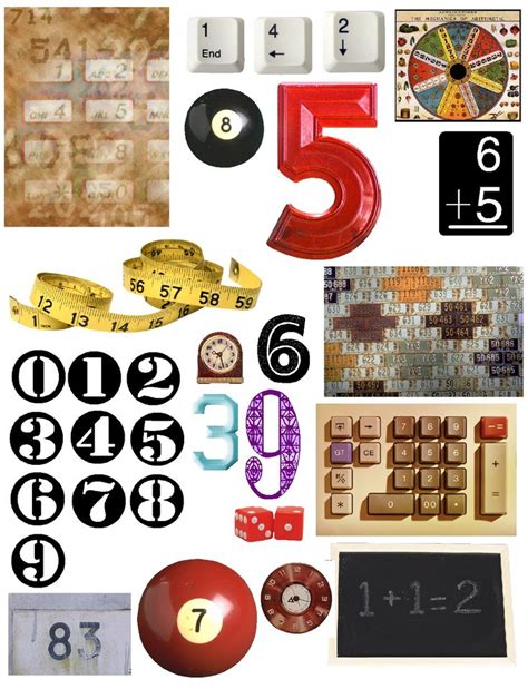 An alphabet number collage template