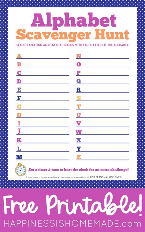 Alphabet Scavenger Hunt Activity