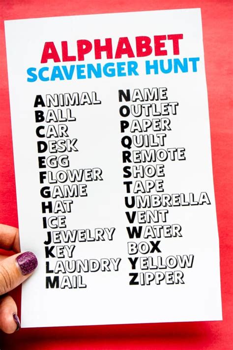 Alphabet Scavenger Hunt Games