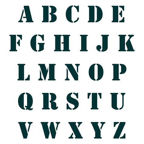 Alphabet stencil printables for arts and crafts