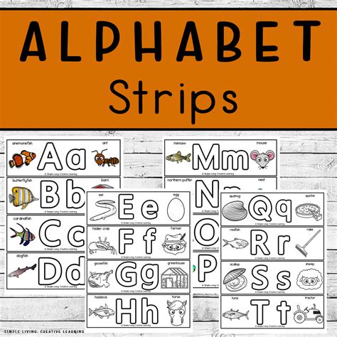 Alphabet Strips for Learning Example