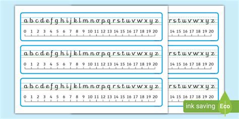 Alphabet Strips for Writing Examples