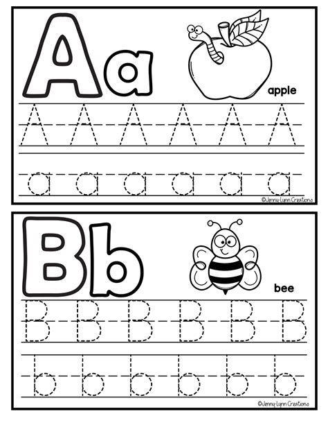 Alphabet tracing printables for preschool