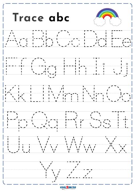 Alphabet Tracing Templates for 4th Grade