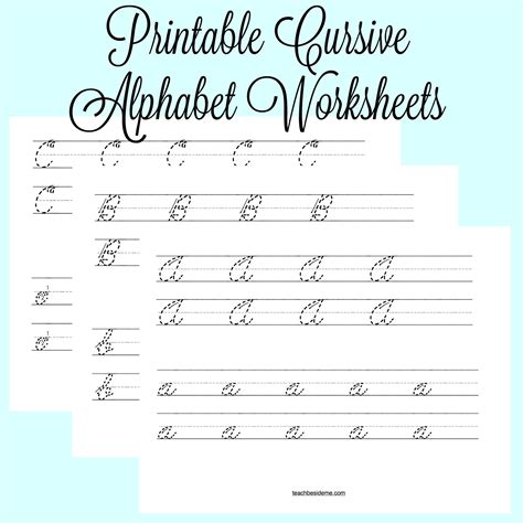 Alphabet Tracing Templates for Cursive