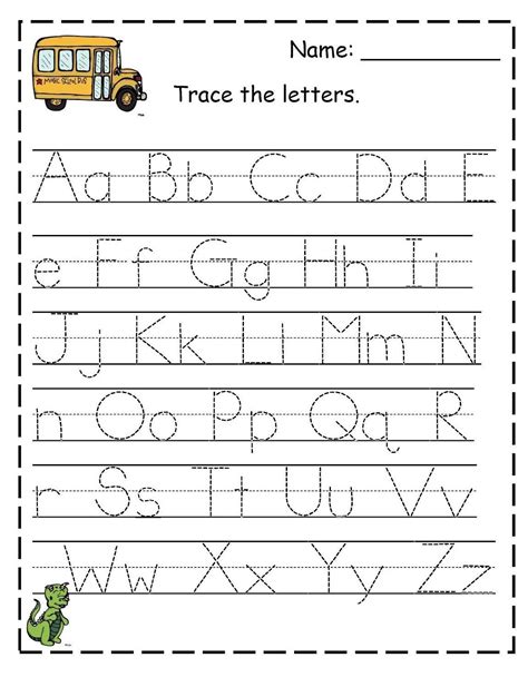 Alphabet Tracing Templates for Kindergarten