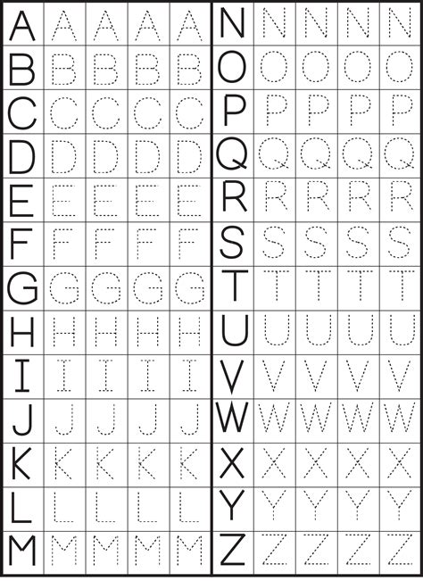 Alphabet Tracing Worksheets for Kindergarten