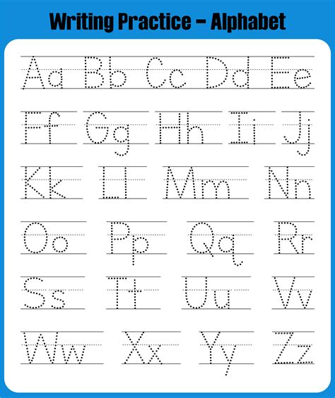 Alphabet tracing worksheet image 8